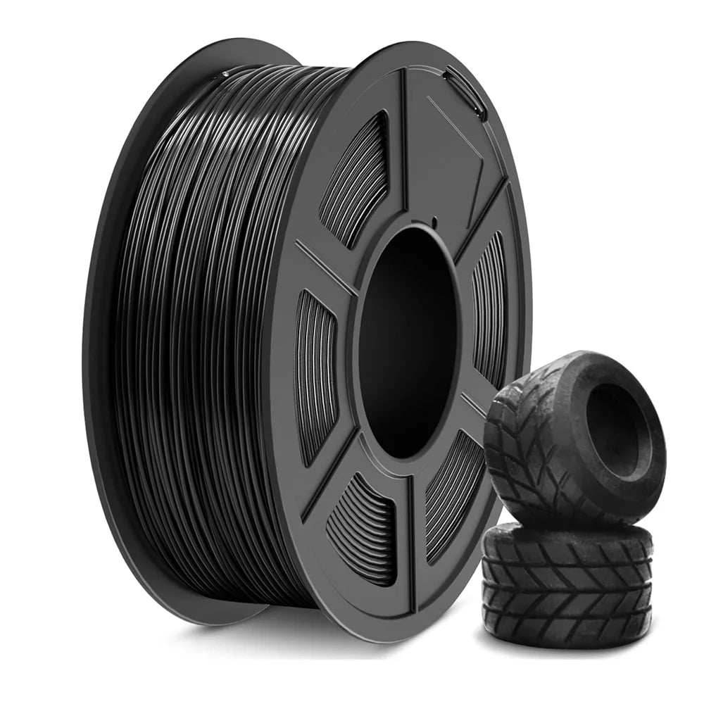 TPU Filament 1.75mm – 95A Flexible, 250g (Black / Blue / Red / White / Clear)