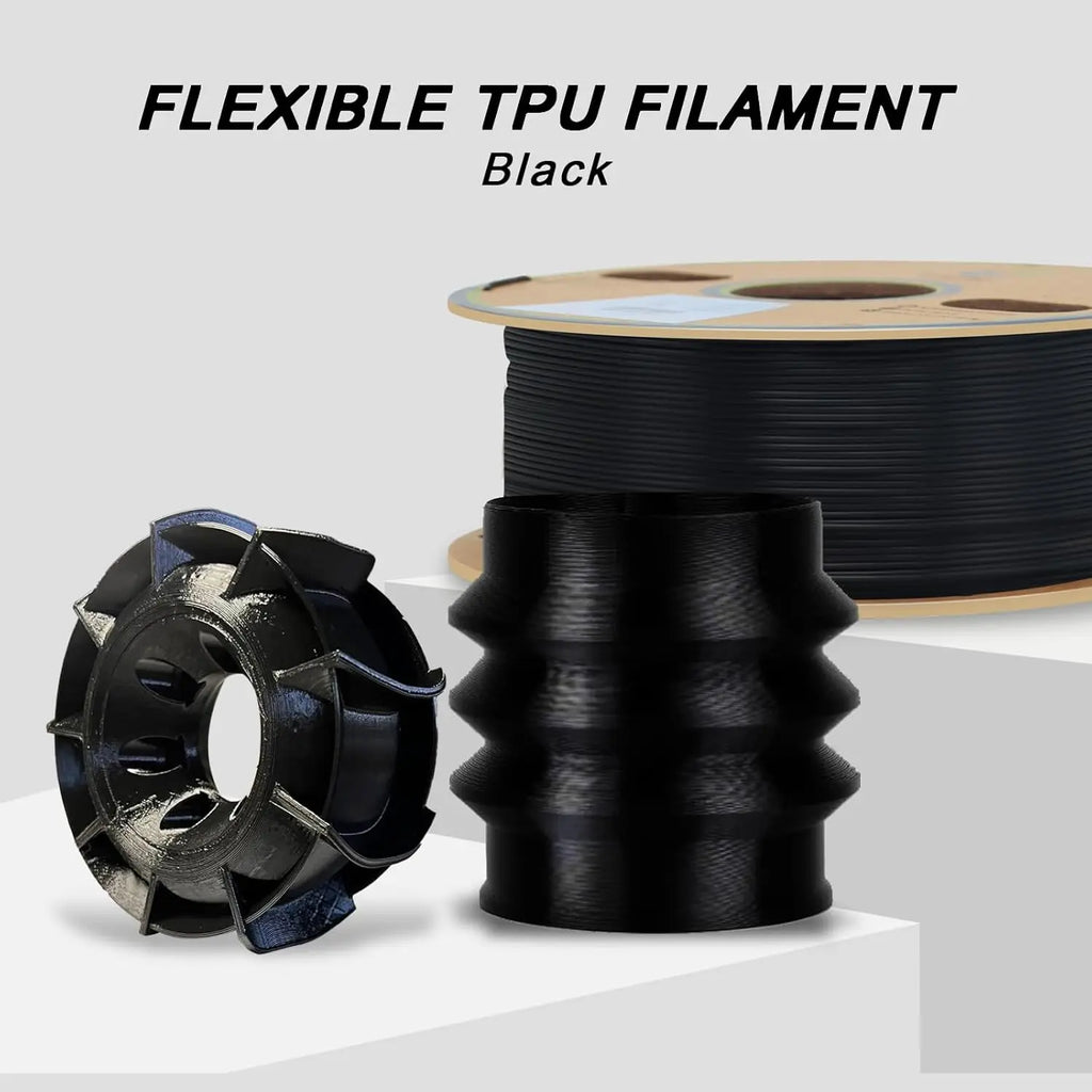 TPU Filament 1.75mm – 95A Flexible, 250g (Black / Blue / Red / White / Clear)