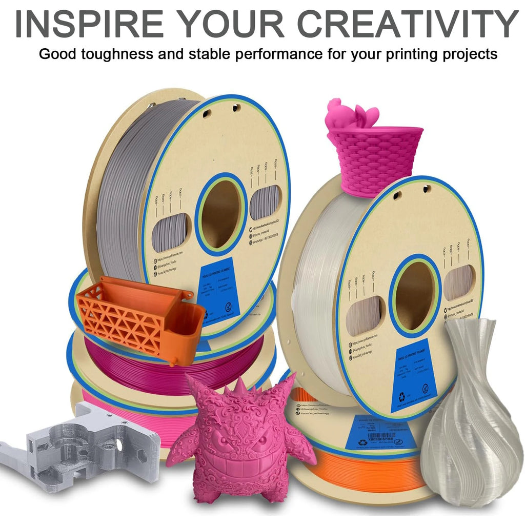 PLA+ 2.0 Filament 1.75mm – Tougher & Stronger, 1kg Spool (Gray)