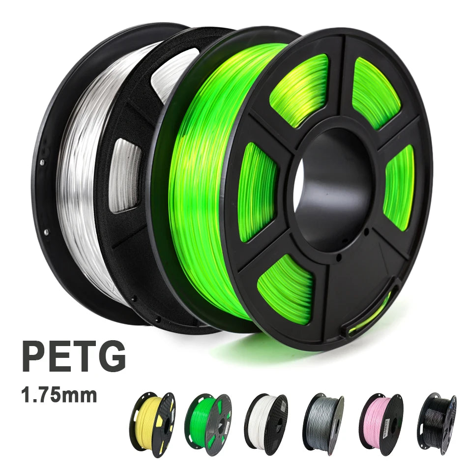 Transparent PETG Filament 1.75mm – Clear, Blue, Green & Orange (250g–1kg)