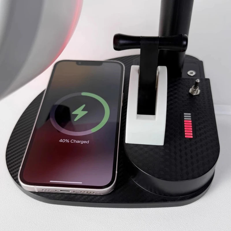 USB turbofan desktop fan – wireless charging in use