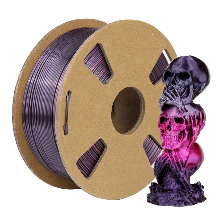 Dual-Color Silk PLA Filament 1.75mm – Two-Tone (250g / 500g / 1kg)