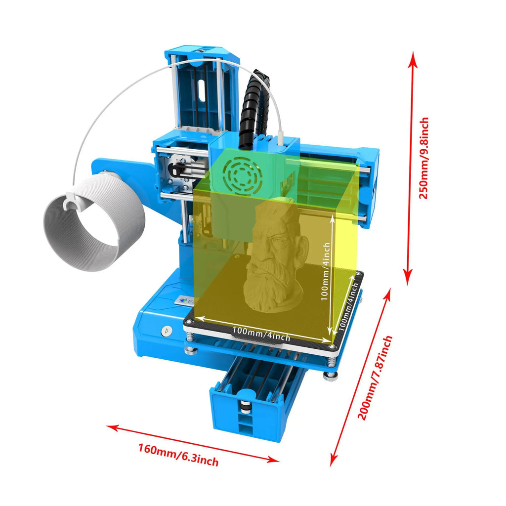 EasyThreed K9 Mini 3D Printer – Silent, Compact Desktop for Beginners