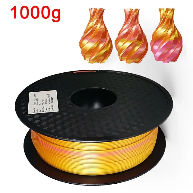 Dual-Color Silk PLA Filament 1.75mm – Two-Tone (250g / 500g / 1kg)