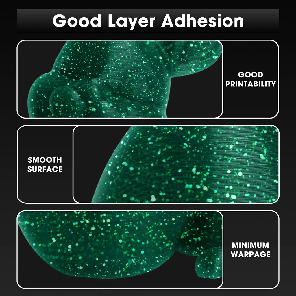 Glow-in-the-Dark PLA Filament 1.75mm – Starry Sky Green (250g / 500g / 1kg)