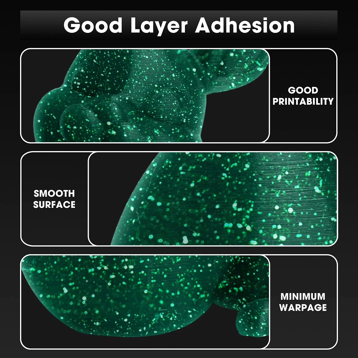 Glow-in-the-Dark PLA Filament 1.75mm – Starry Sky Green (250g / 500g / 1kg)