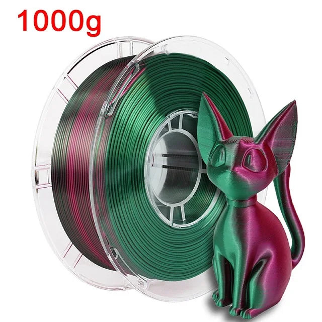 Dual-Color Silk PLA Filament 1.75mm – Two-Tone (250g / 500g / 1kg)