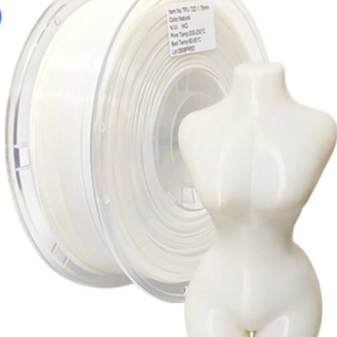 TPU Filament 1.75mm – 72D Semi-Rigid, 1kg Spool (Natural)