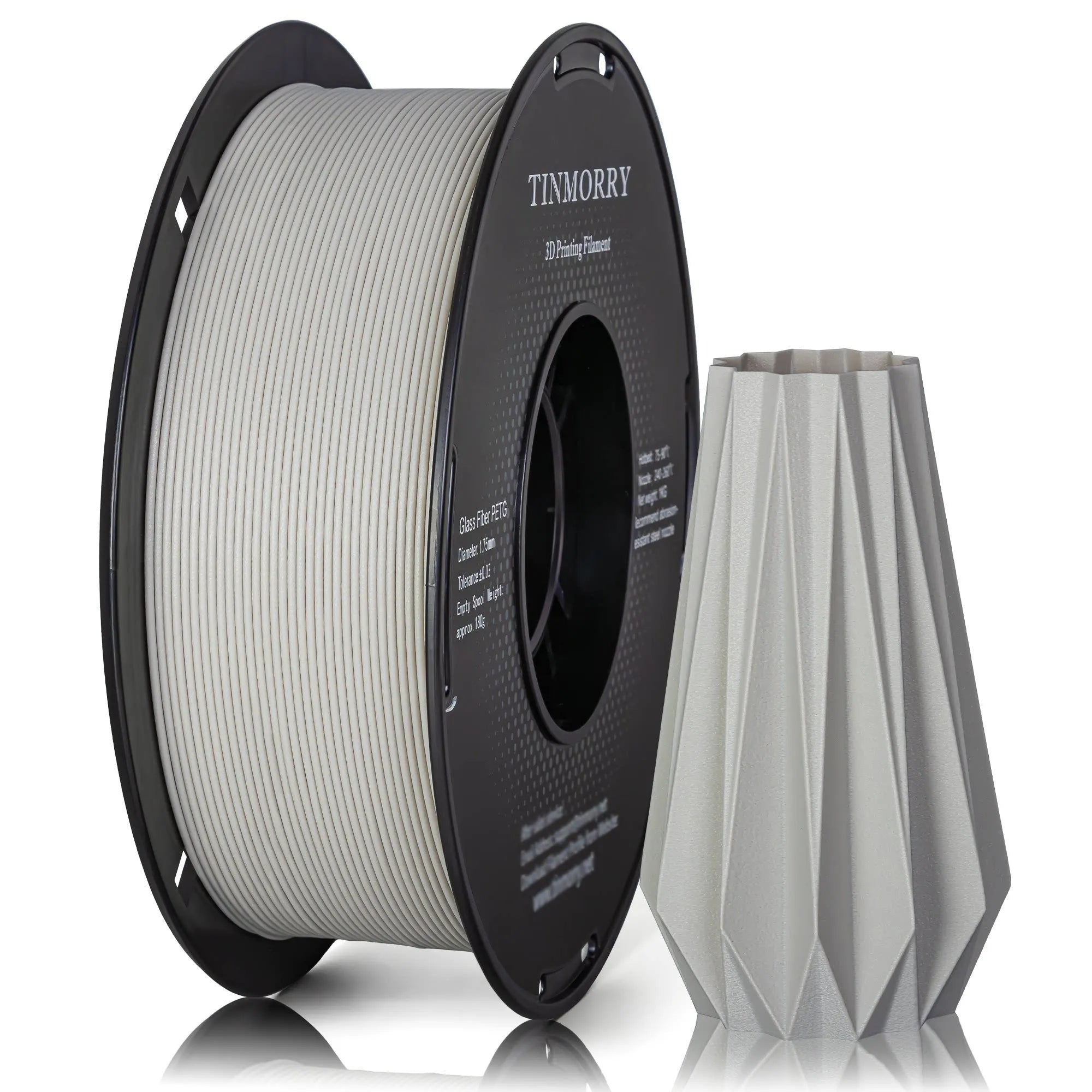 PETG-GF Filament 1.75mm – 10% Glass Fiber, 1kg Spool