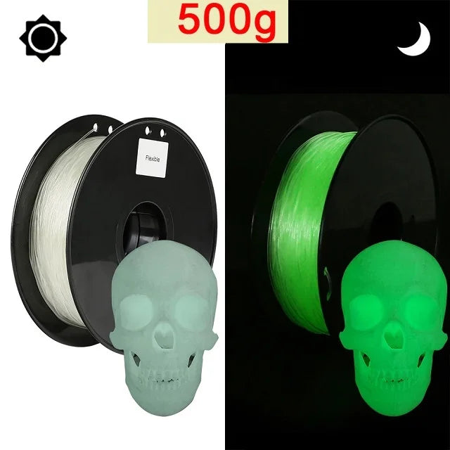 Glow-in-the-Dark TPU Filament 1.75mm – Flexible (250g / 500g / 1kg)