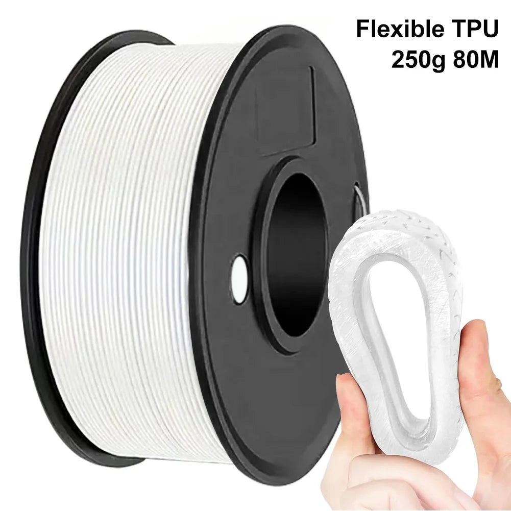TPU Filament 1.75mm – Flexible, 250g/80M (Black / White)