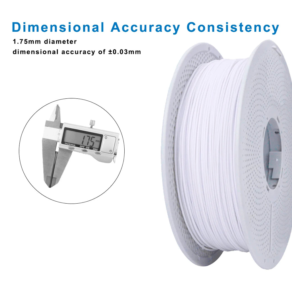 TPU Filament 1.75mm – 95A Flexible, 1kg Spool (White)