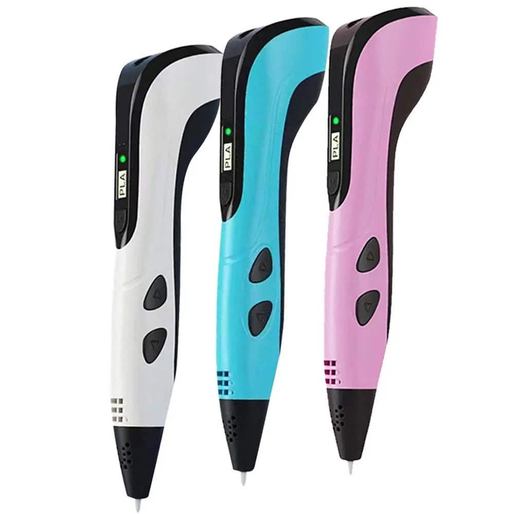 3D Printing Pen Deluxe Kit — LCD Screen, Power Adapter, Storage Box & PLA Filament