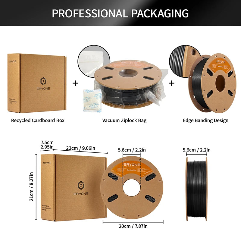 ERYONE Standard PLA Filament 1.75mm – 1kg Spool (Multiple Colors)