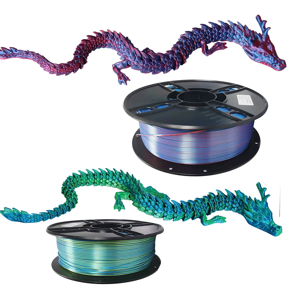 Dual-Color Silk PLA Filament 1.75mm – Two-Tone (250g / 500g / 1kg)