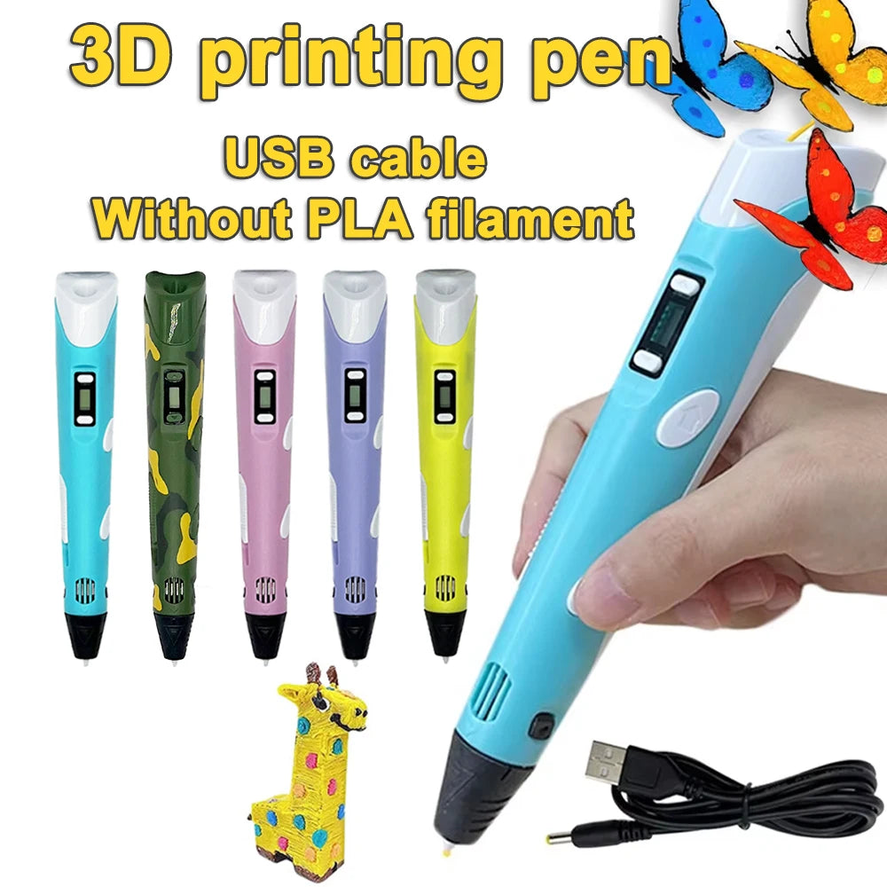 3D Printing Pen with LCD Screen — Camouflage DIY Drawing Pen for Kids