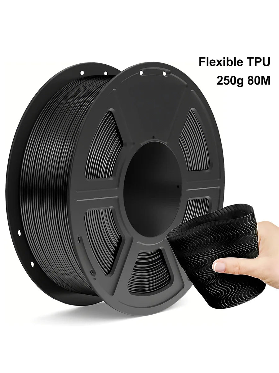 TPU Filament 1.75mm – Flexible, 250g/80M (Black / White)