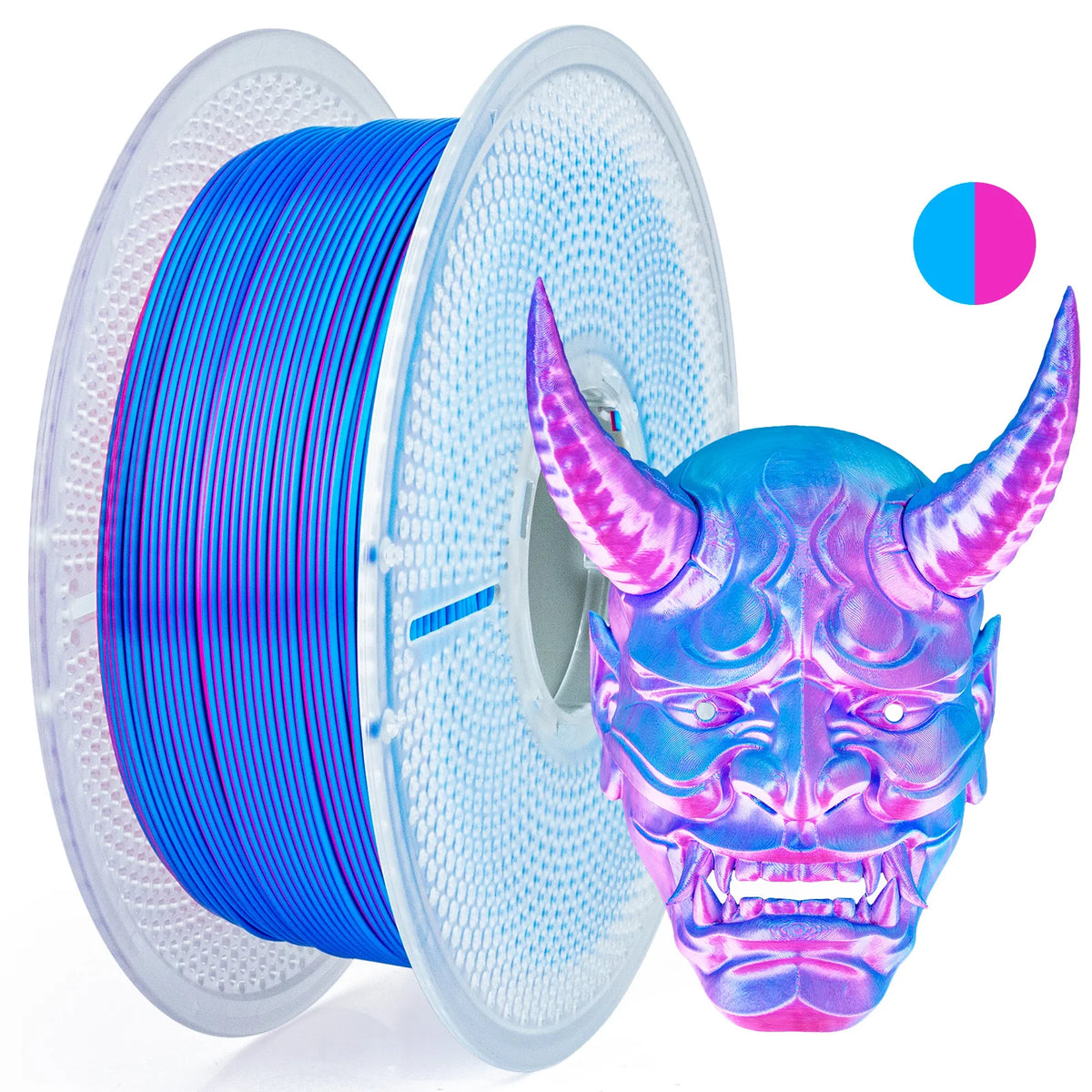 Dual-Tone Silk PLA Filament 1.75mm – Shiny, 1kg Spool