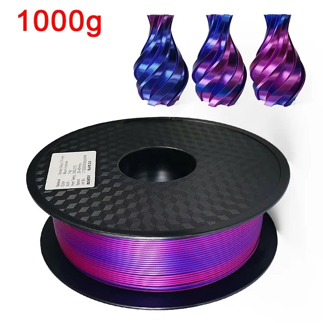 Dual-Color Silk PLA Filament 1.75mm – Two-Tone (250g / 500g / 1kg)