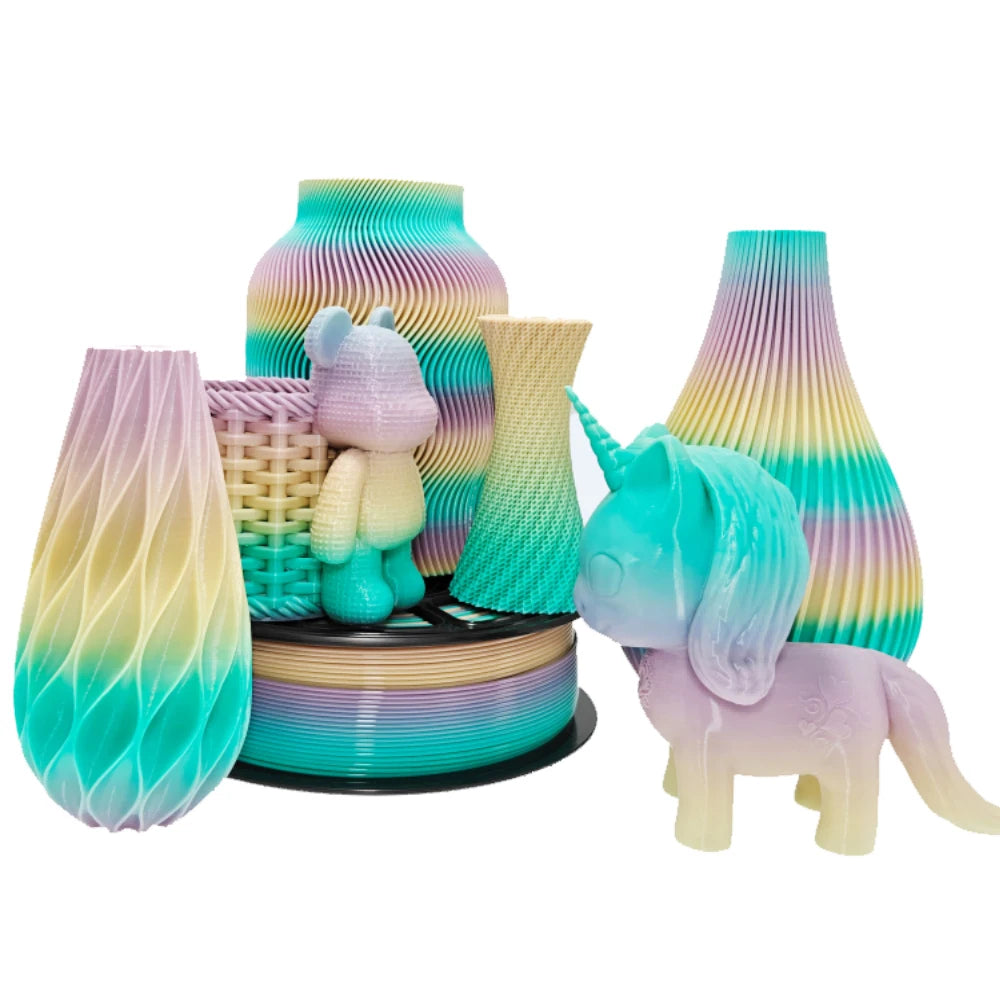 Rainbow PETG Filament 1.75mm – Multi-Color Gradient, 1kg Spool