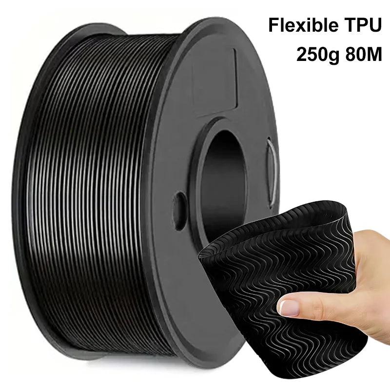 TPU Filament 1.75mm – Flexible, 250g/80M (Black / White)