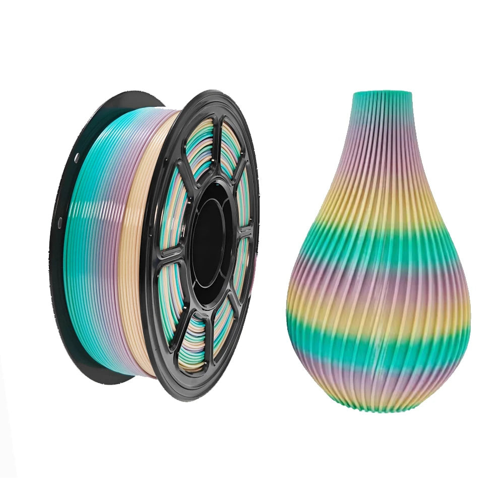 Rainbow PETG Filament 1.75mm – Multi-Color Gradient, 1kg Spool