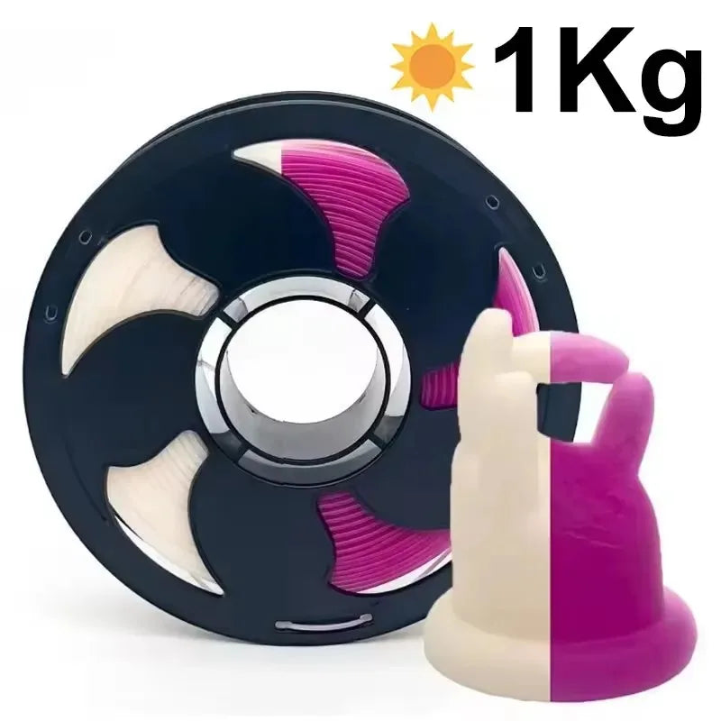 Color-Changing PLA Filament 1.75mm – Sunlight/UV Reactive, 1kg Spool