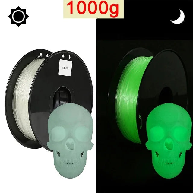 Glow-in-the-Dark TPU Filament 1.75mm – Flexible (250g / 500g / 1kg)