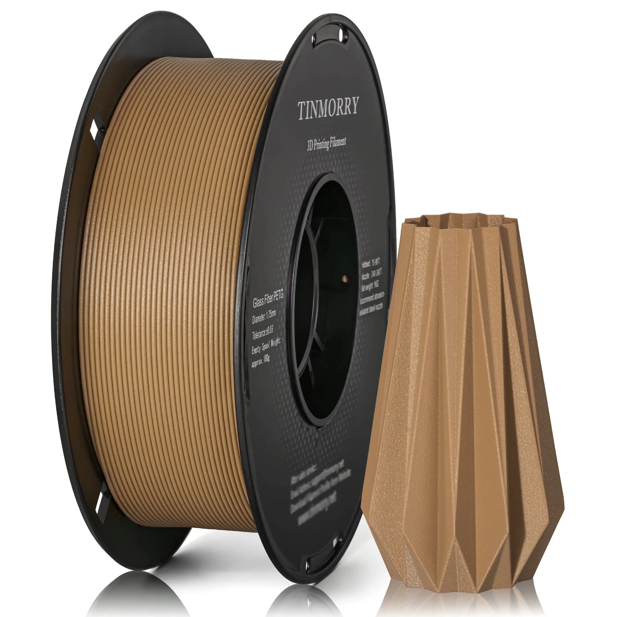 PETG-GF Filament 1.75mm – 10% Glass Fiber, 1kg Spool
