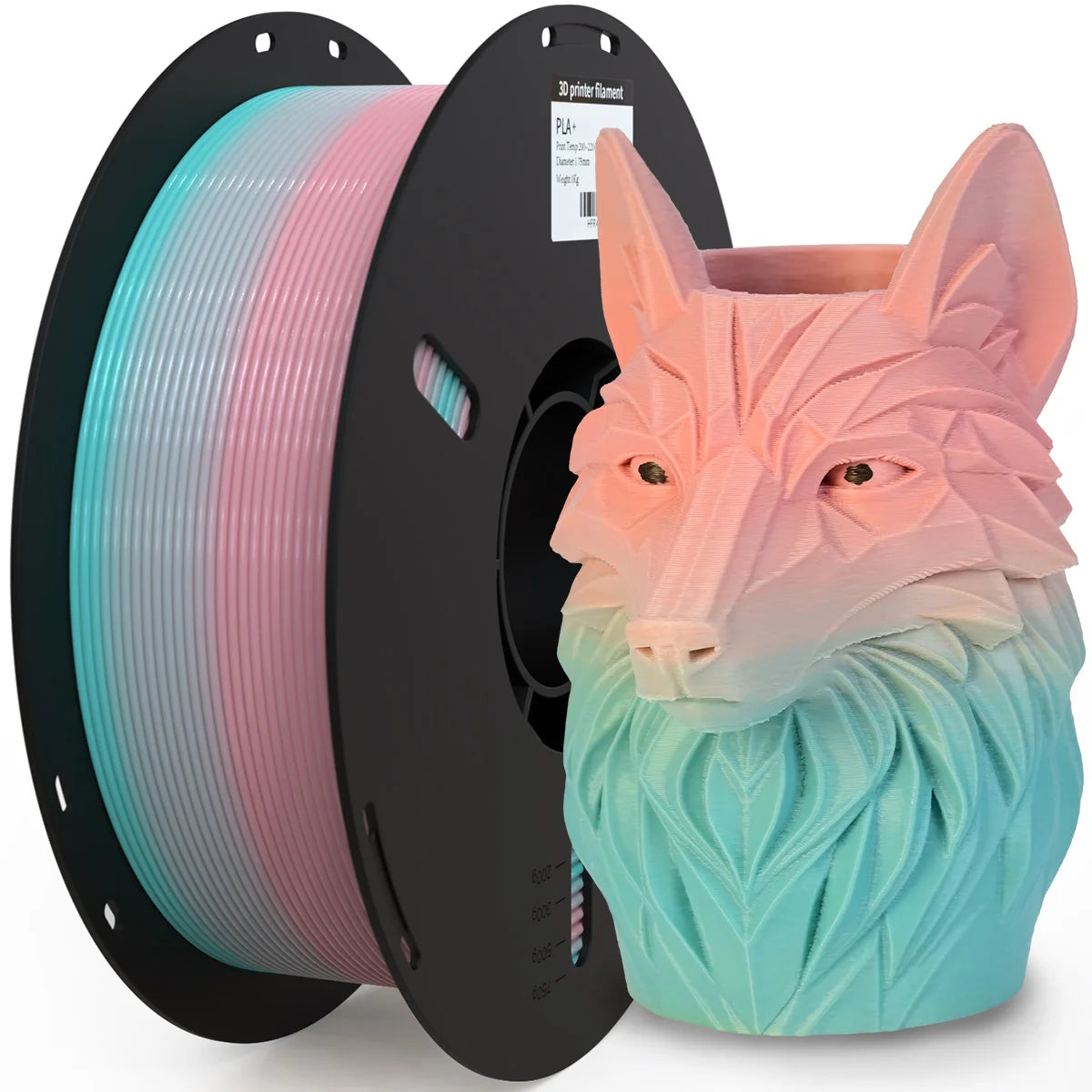 PRYNZU Gradient PLA+ Filament 1.75mm – Color-Change, 1kg Spool