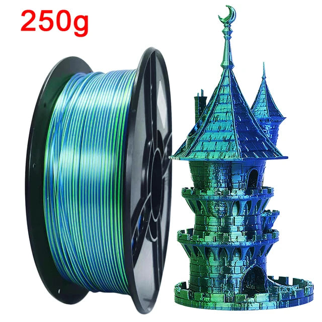 Dual-Color Silk PLA Filament 1.75mm – Two-Tone (250g / 500g / 1kg)
