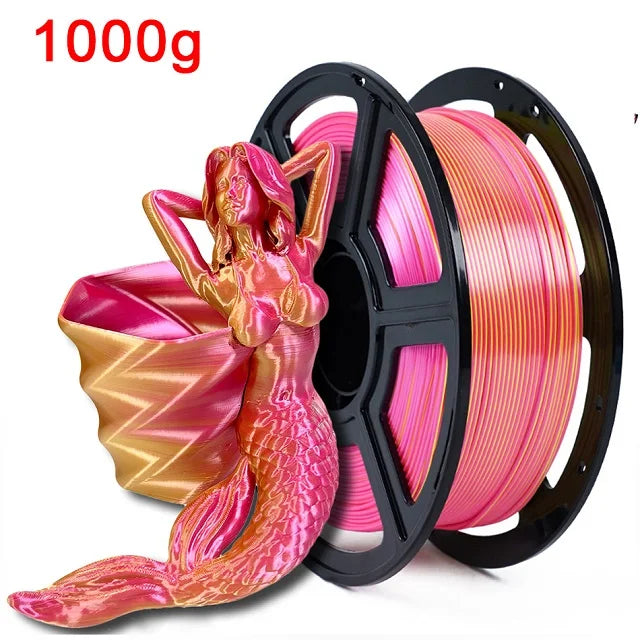 Dual-Color Silk PLA Filament 1.75mm – Two-Tone (250g / 500g / 1kg)