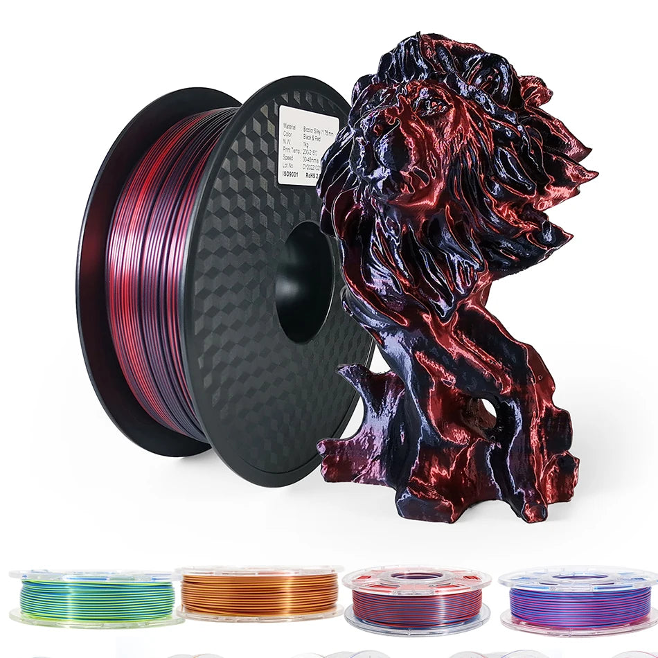Dual-Color Silk PLA Filament 1.75mm – Two-Tone (250g / 500g / 1kg)