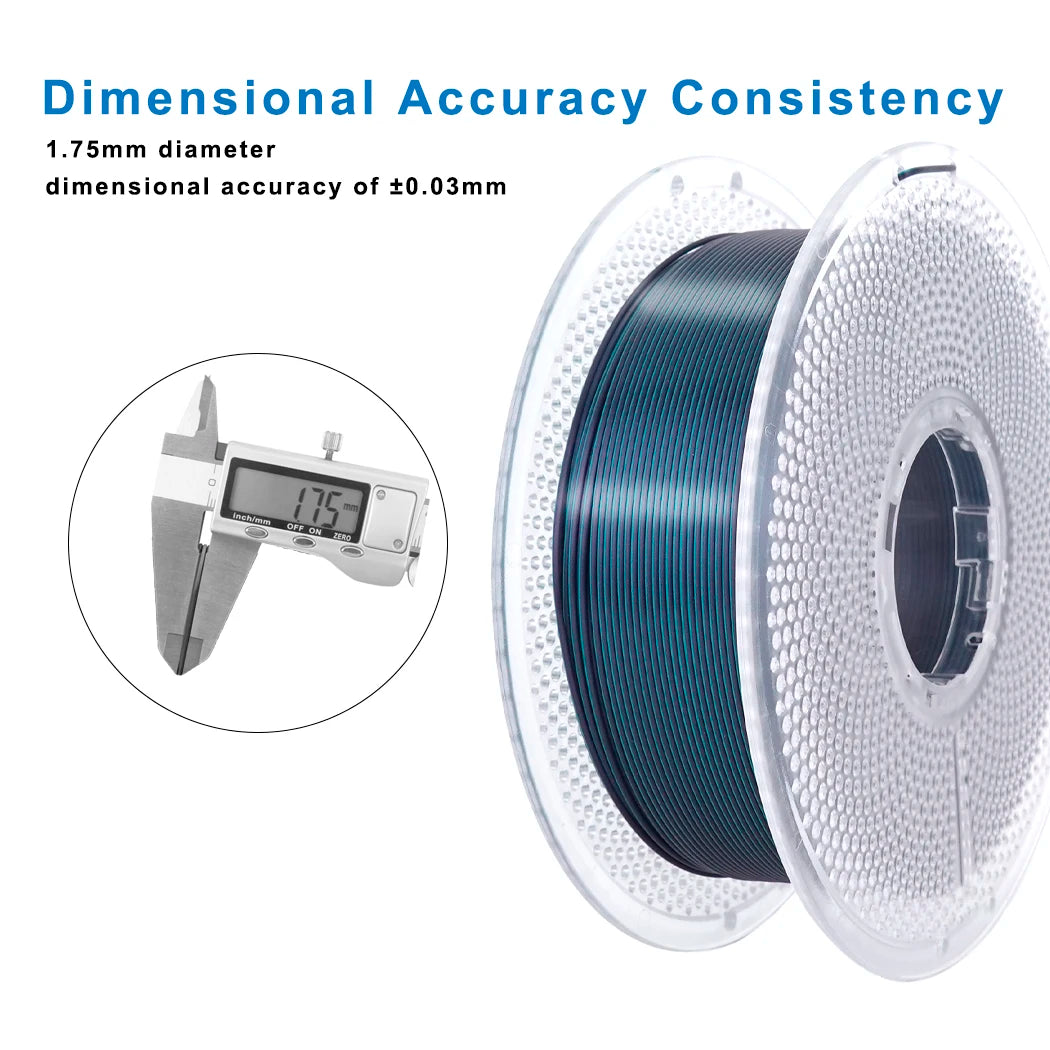 Silk Gradient PLA Filament 1.75mm – Shiny Black-to-Green, 1kg Spool