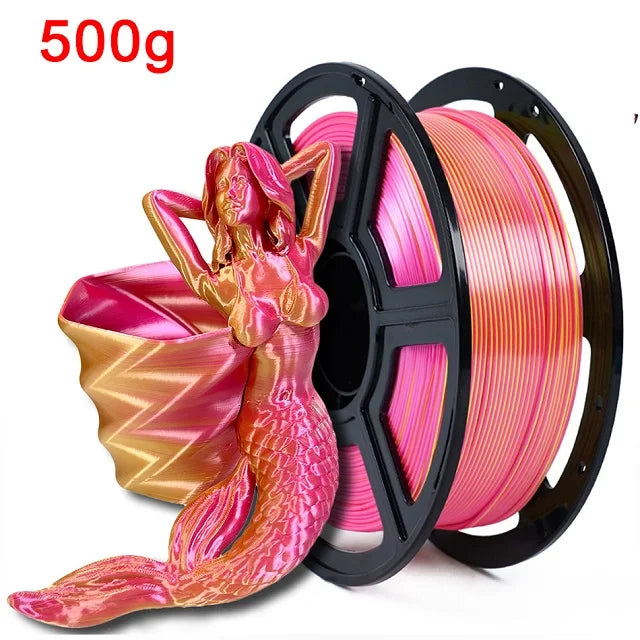 Dual-Color Silk PLA Filament 1.75mm – Two-Tone (250g / 500g / 1kg)