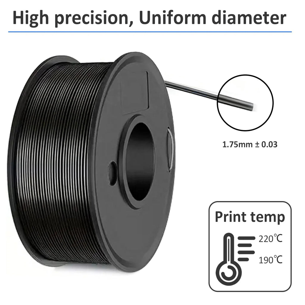 TPU Filament 1.75mm – Flexible, 250g/80M (Black / White)