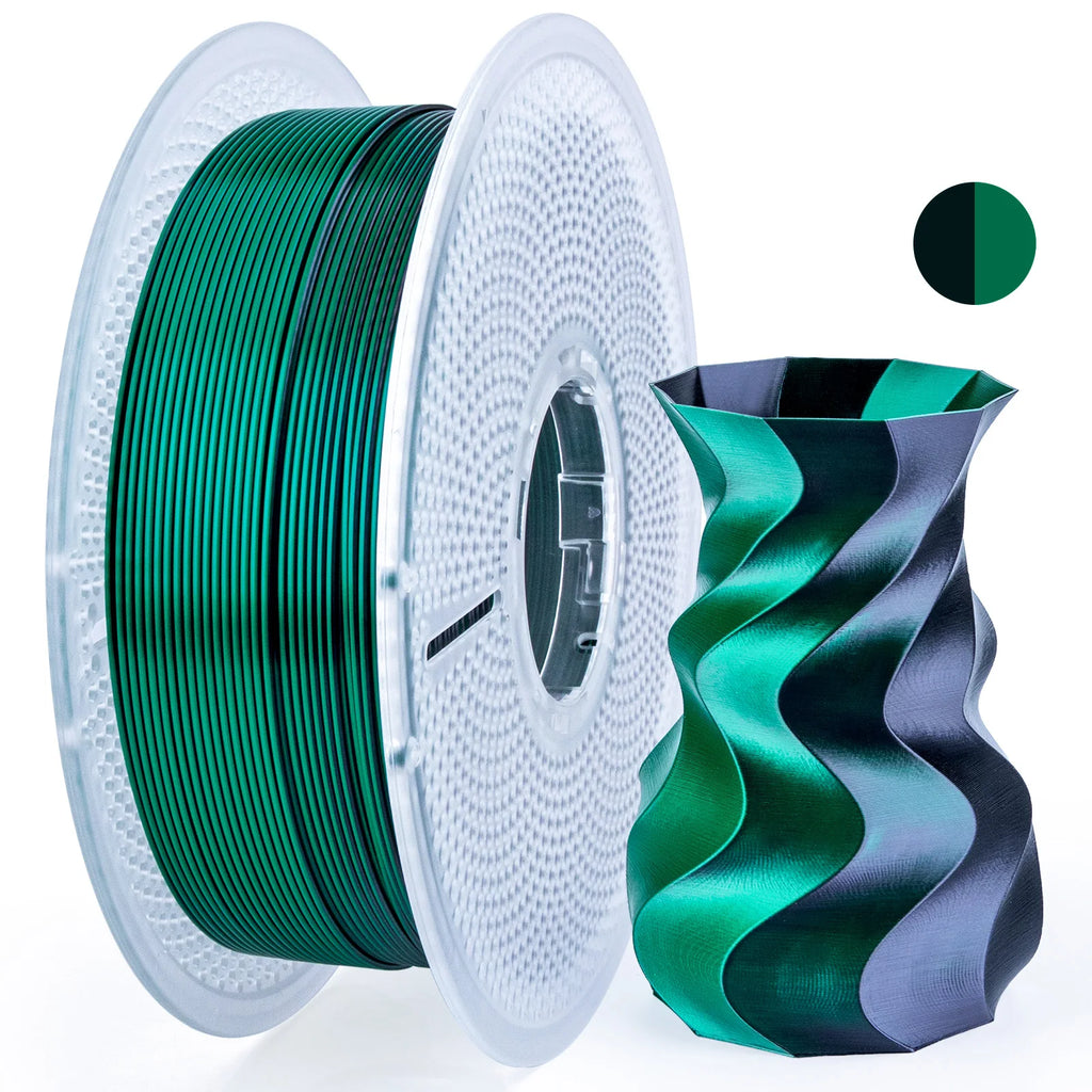 Dual-Tone Silk PLA Filament 1.75mm – Shiny, 1kg Spool