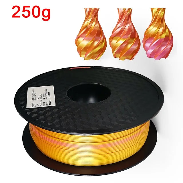 Dual-Color Silk PLA Filament 1.75mm – Two-Tone (250g / 500g / 1kg)