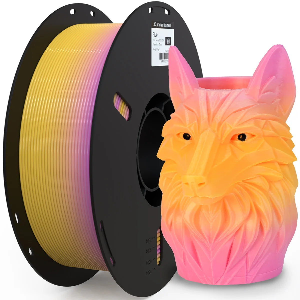 PRYNZU Gradient PLA+ Filament 1.75mm – Color-Change, 1kg Spool