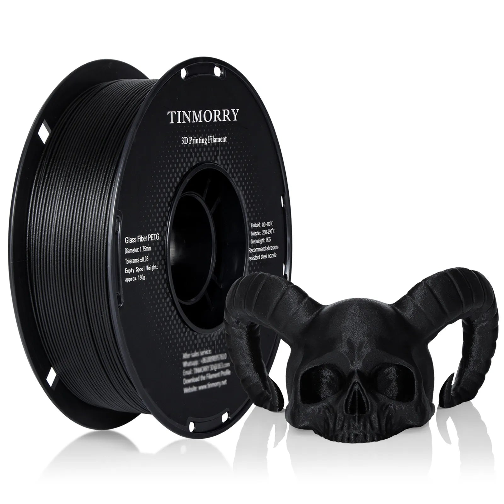 PETG-GF Filament 1.75mm – 10% Glass Fiber, 1kg Spool