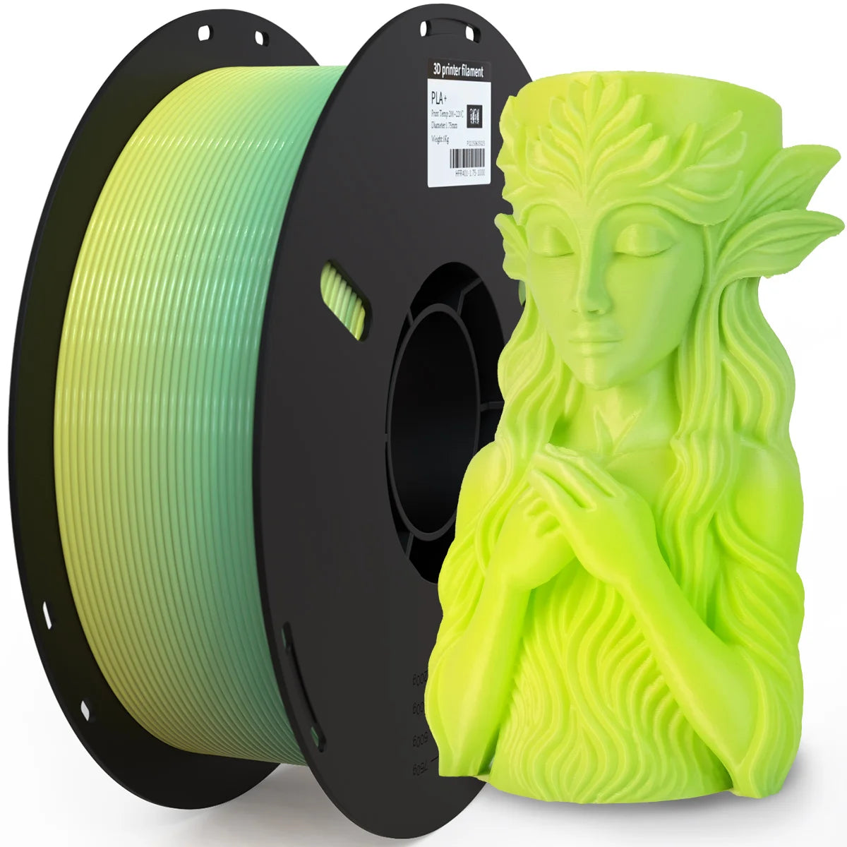 PRYNZU Gradient PLA+ Filament 1.75mm – Color-Change, 1kg Spool