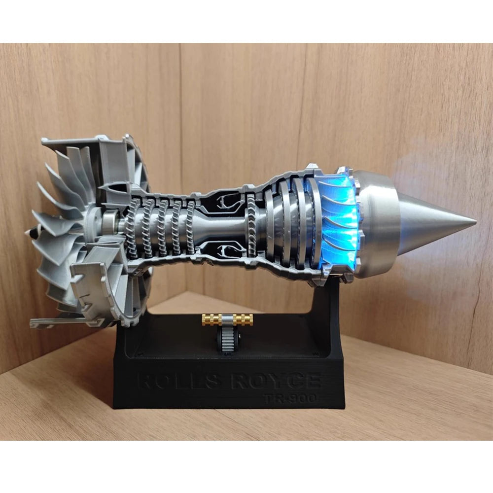 TR900 turbofan jet engine model kit – blue flame variant