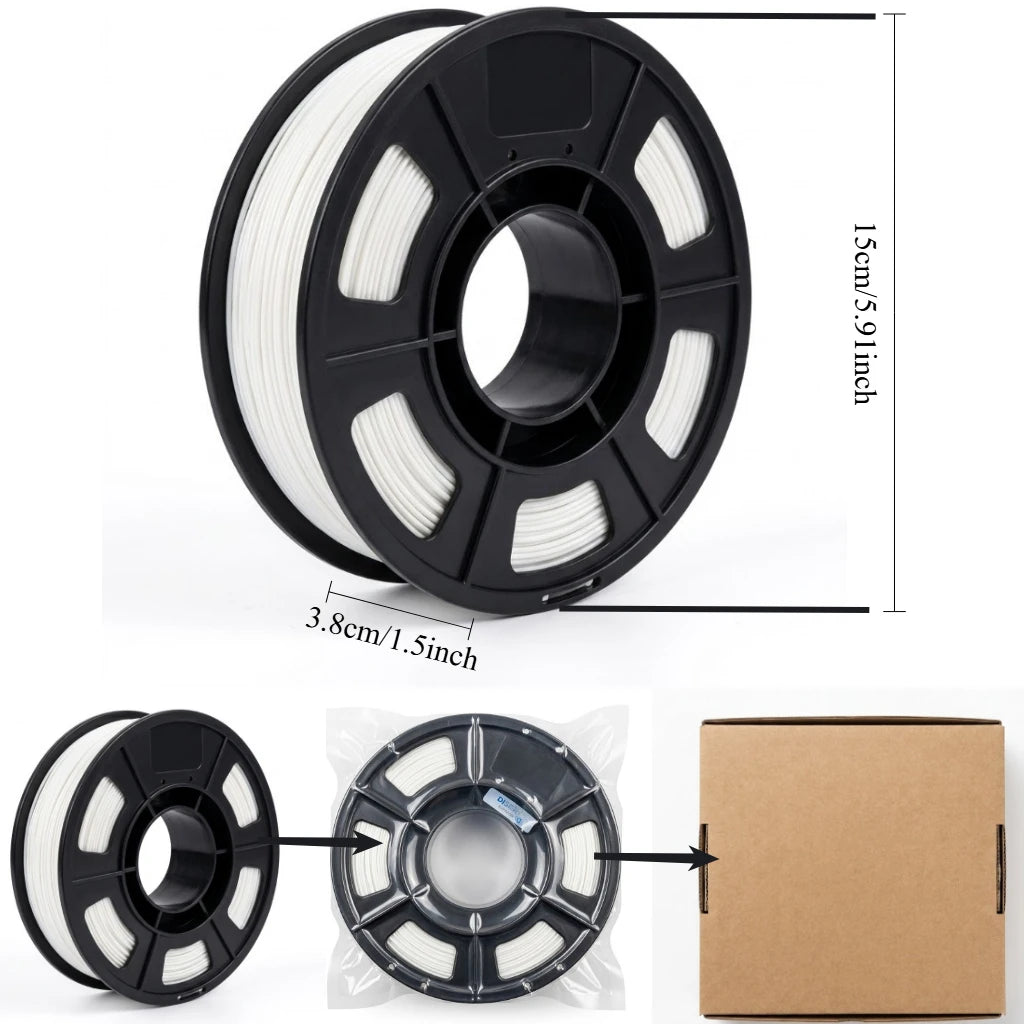 PETG Filament 1.75mm 250g – High Strength (White, Gray, Black, Pink, Clear, Skin)