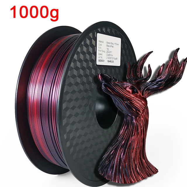 Dual-Color Silk PLA Filament 1.75mm – Two-Tone (250g / 500g / 1kg)