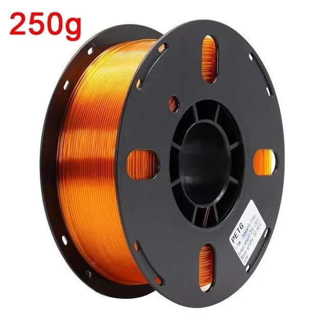 Transparent PETG Filament 1.75mm – Clear, Blue, Green & Orange (250g–1kg)