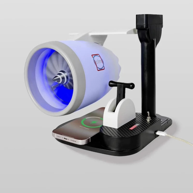 USB turbofan desktop fan with jet engine design – main view