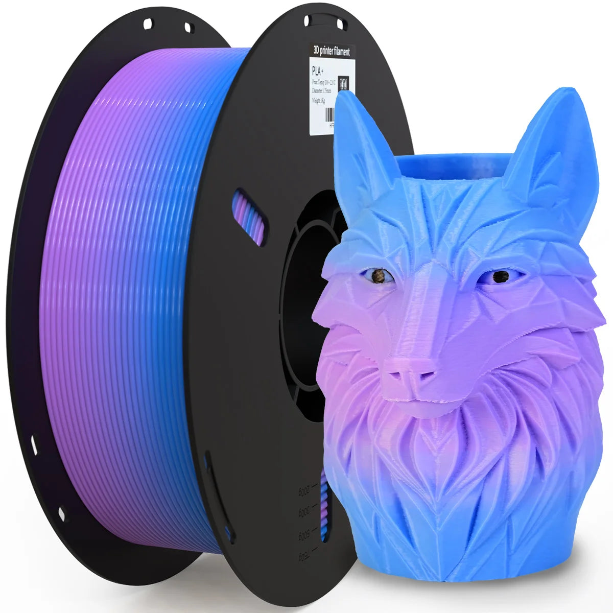 PRYNZU Gradient PLA+ Filament 1.75mm – Color-Change, 1kg Spool