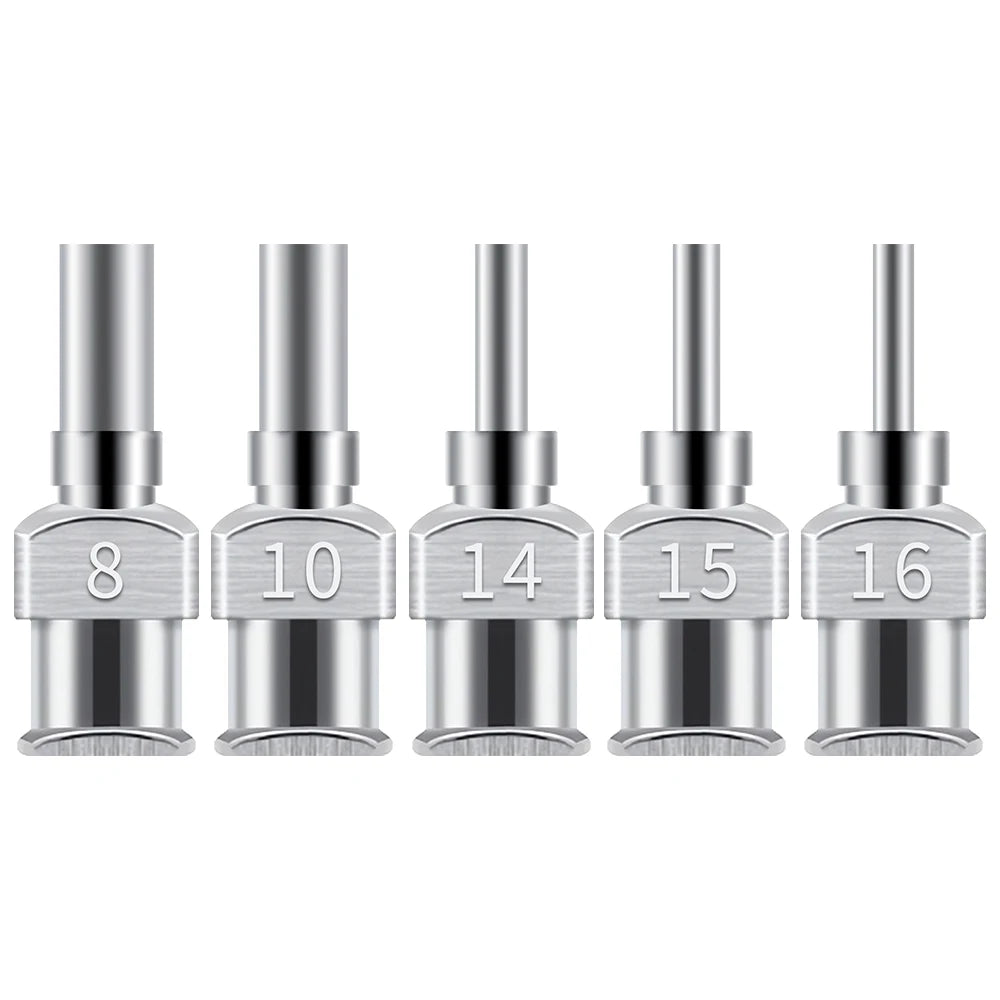 Stainless Steel Blunt Tip Dispensing Needles – 12 Pack, 8G–30G, 6.5mm