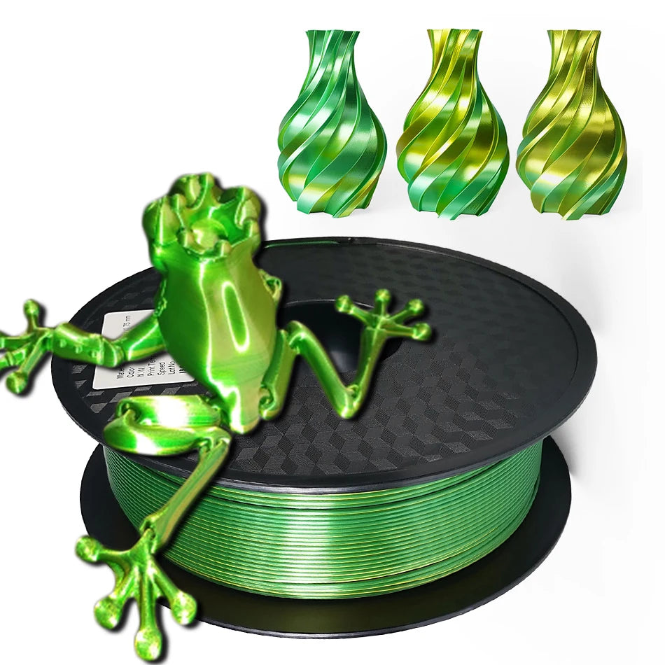 Dual-Color Silk PLA Filament 1.75mm – Two-Tone (250g / 500g / 1kg)