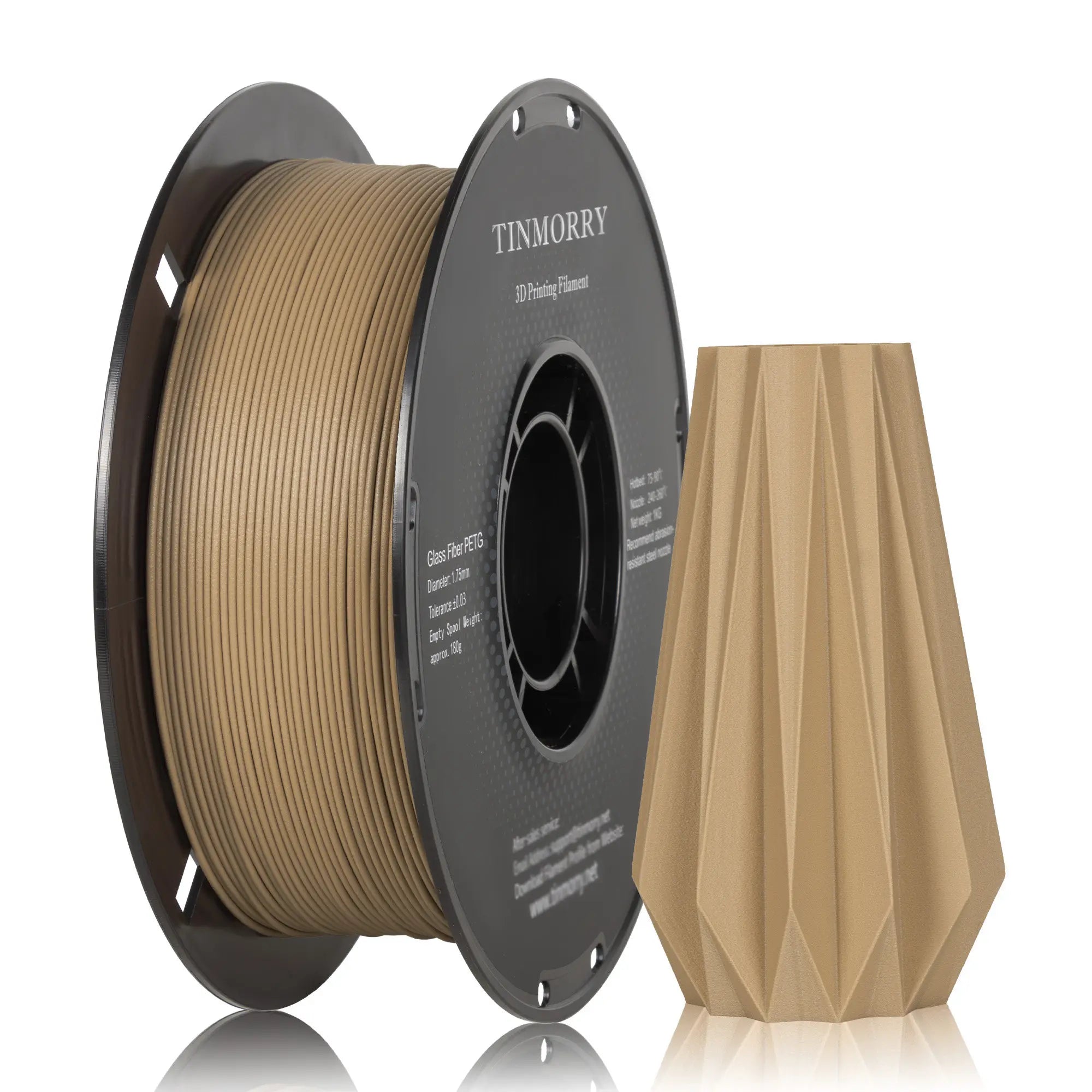PETG-GF Filament 1.75mm – 10% Glass Fiber, 1kg Spool
